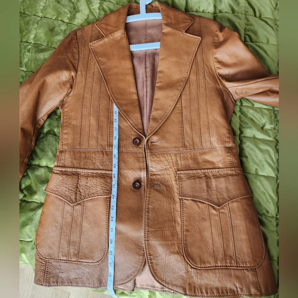 Vintage Pioneer Wear Leather Blazer - sz 38 - Picture 5 of 12